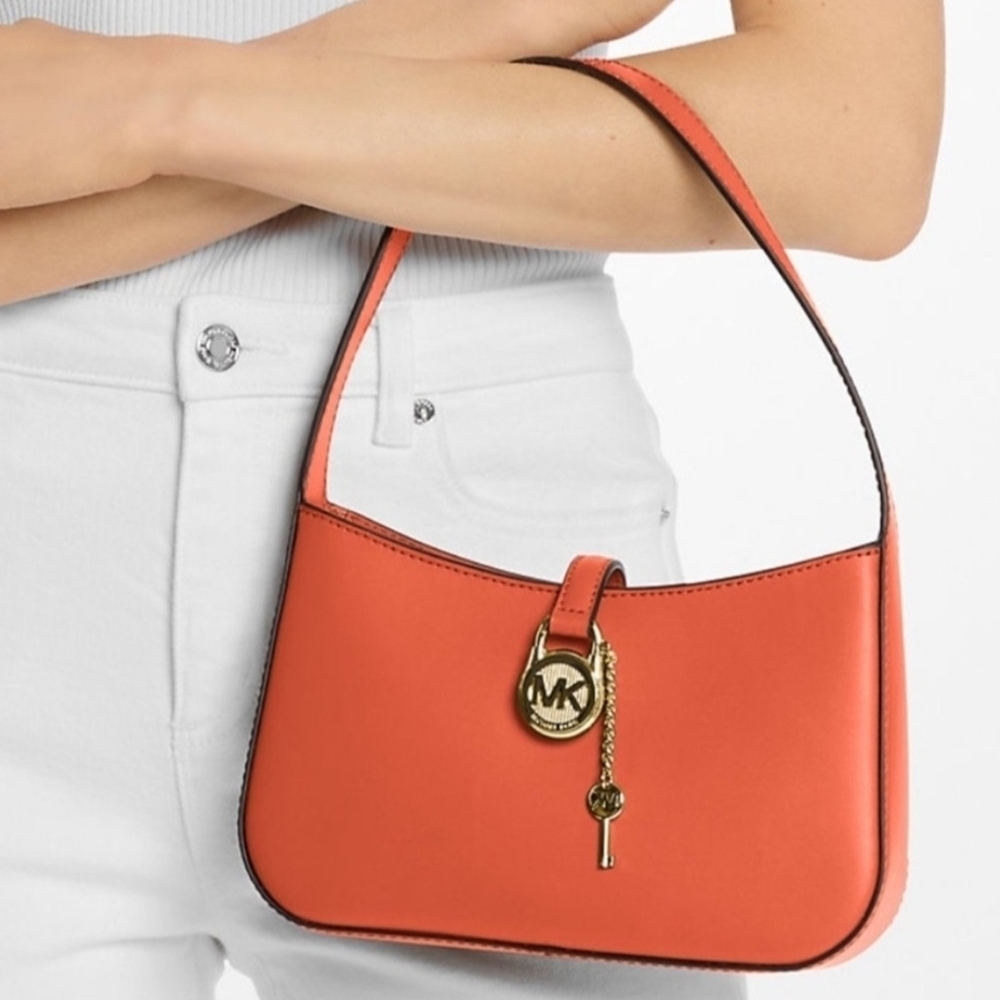 Michael Kors Orange Lyra Small Leather Handbag/ Clutch (NWT)